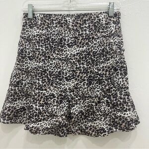 Sim & Sam Leopard Print Ruffle Front Womens‎ Skirt Size M-